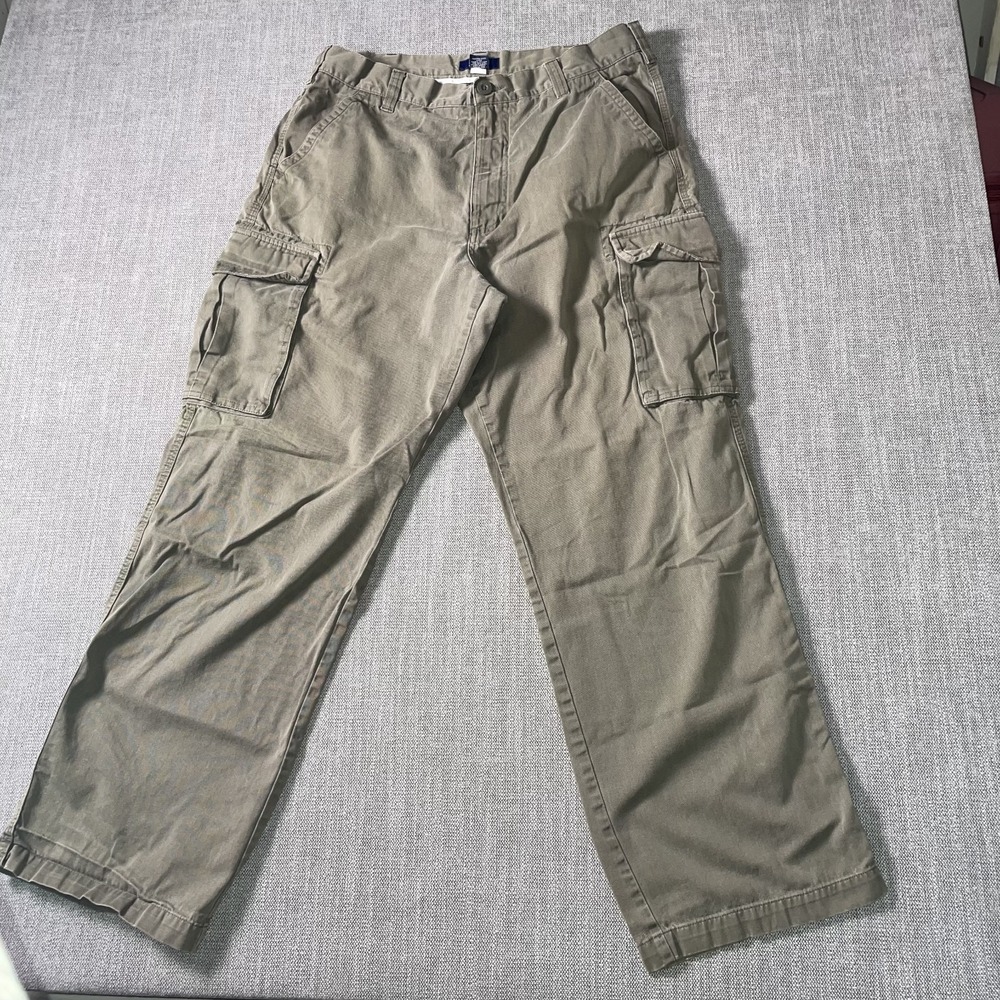 Austin Clothing Co Cargo Pants Mens 36x32 Beige Cotton Utility Straight Leg